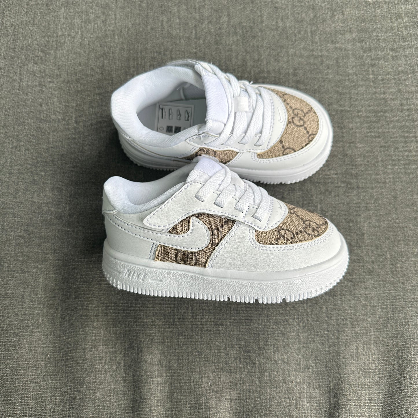 White AF1 Klitteband x GG Beige