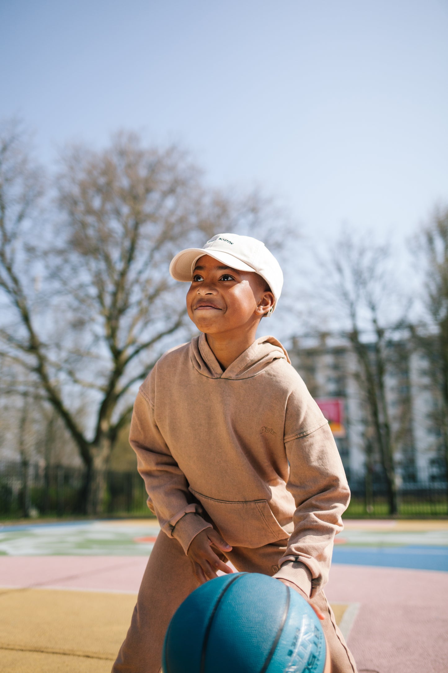 Vintage Washed Hoodie set Beige