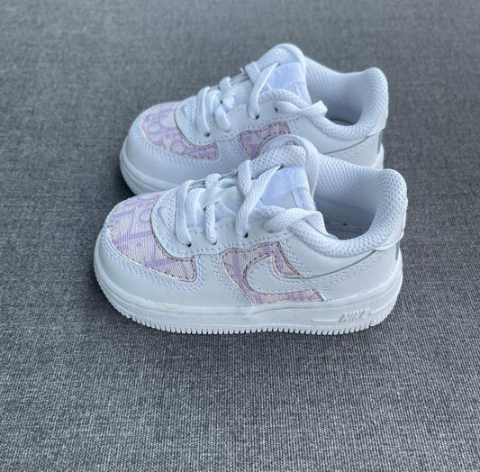 White AF1 x CD Purple (size 17 to 27 Met klittenband!)