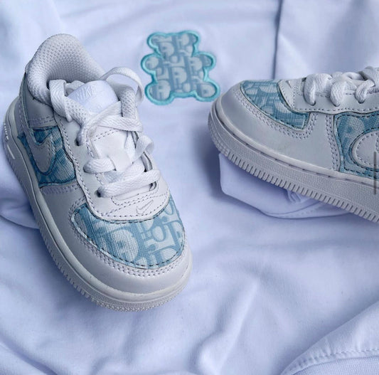 White AF1 x CD baby Blue (size 17 to 27 Met klittenband!)