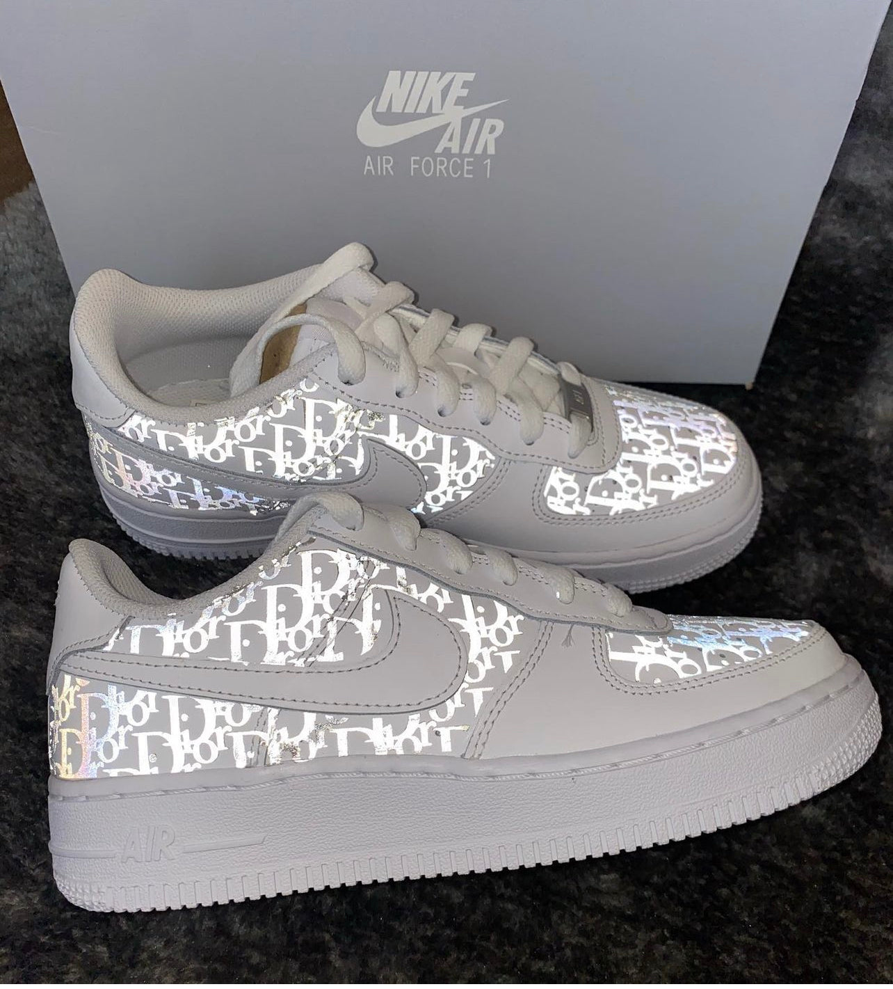 White AF1 Adult x CD Reflective